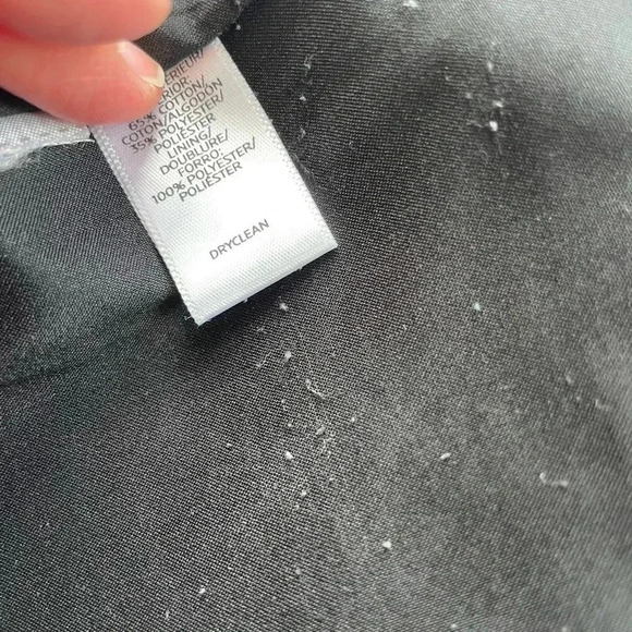 Loft black and blue skirt with white dots, front pockets and zipper, size 12​ - Picture 6 of 8